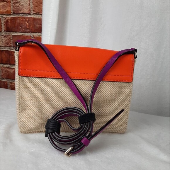 Kate Spade Orange and Purple Canvas Crossbody Bag - Picture 3 of 8